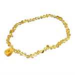 Amber Teething Necklace with Amber Pendant